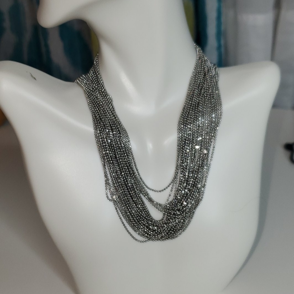 Express Silver String Chains Necklace